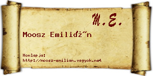Moosz Emilián névjegykártya